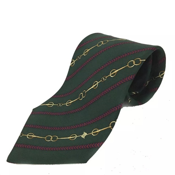 CELINE Stripe MultiColor Silk Tie - Picture 9 of 10
